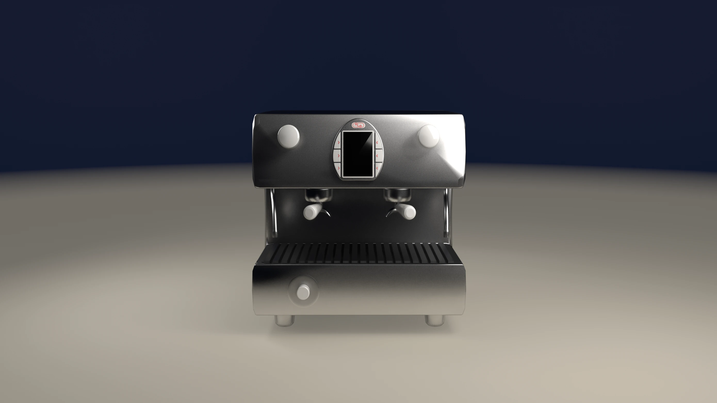 Cybercoffee machine — straight-on render
