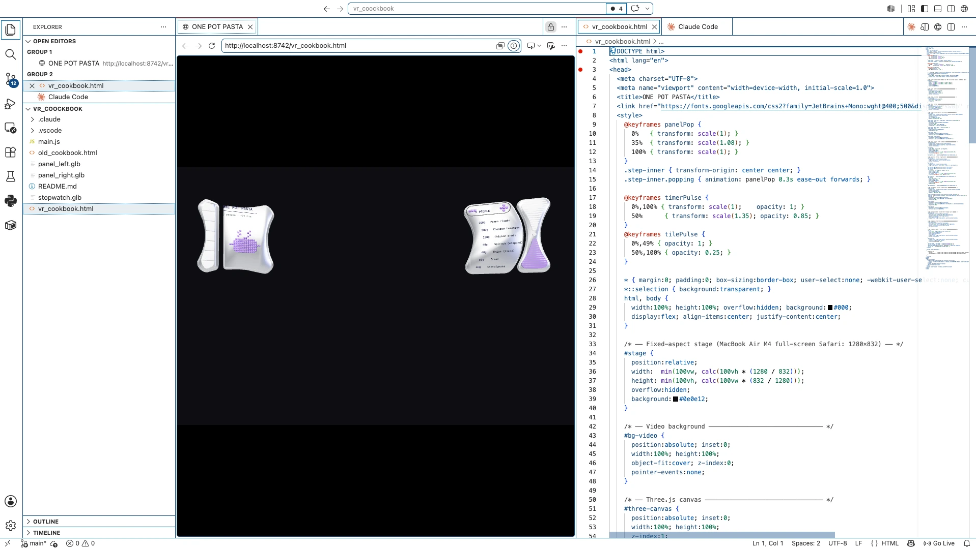 The concept running in the browser